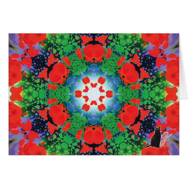 Jazzy Kaleidoscopehälsningkort Hälsningskort (Framsidan Horizontal)
