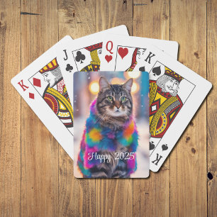 Jazzy Kattunge i päls jackar - Lycklig 2025 Casinokort