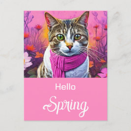 Jazzy Kattunge i tidigt vår Helg Vykort