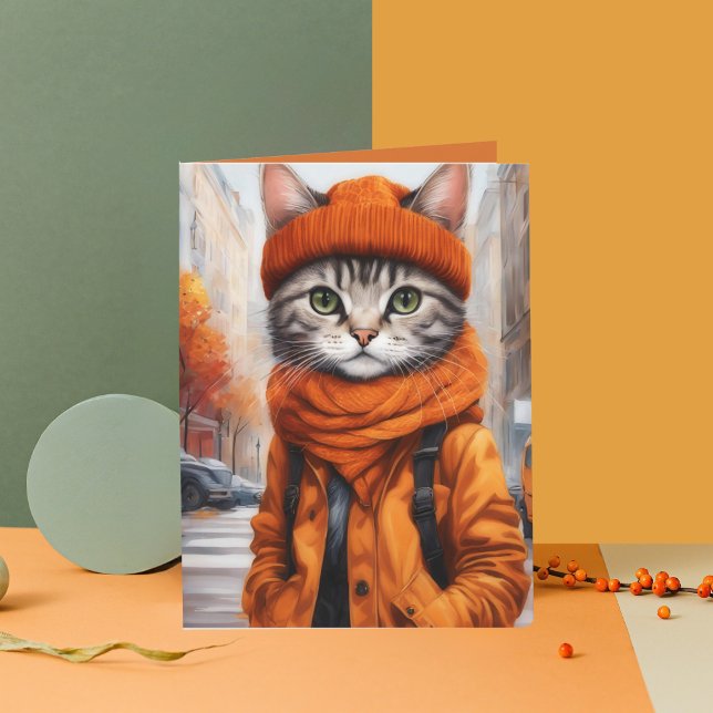 Jazzy Kattunge - oktober Vibes Kort (Skapare uppladdad)