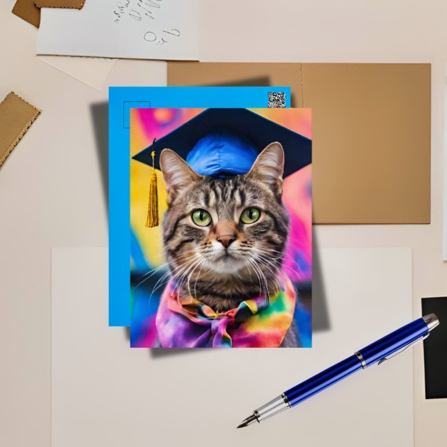 Jazzy Kitty  examenshatt Helg Vykort (Skapare uppladdad)