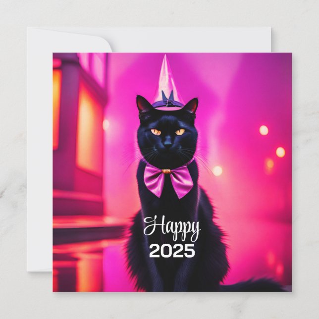 Jazzy Kitty - Gott nytt 2024 Julkort (Framsida)