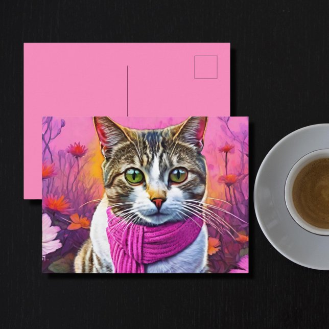 Jazzy Kitty  i tidig vår Vykort (Skapare uppladdad)