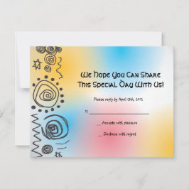 Jazzy Musical Pub Bat mitzvah Inbjudan-svarskort OSA Kort