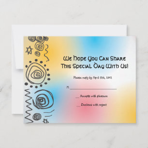Jazzy Musical Pub Bat mitzvah Inbjudan-svarskort OSA Kort