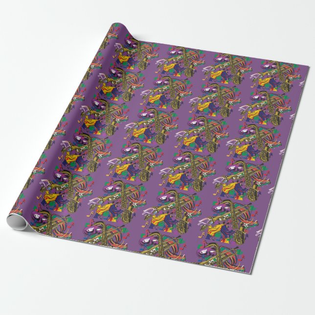 Jazzy New Orleans Music Fest Presentpapper (Utrullad)