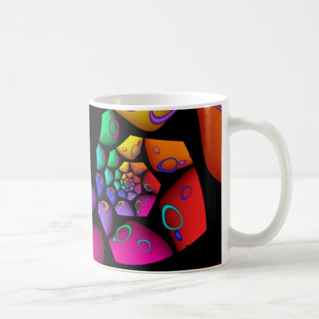 Jazzy regnbågeFractal Kaffemugg (Höger)