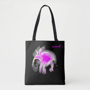 Jazzy Rosa Tecknad Aardvark Tote Shopping bag Tygkasse