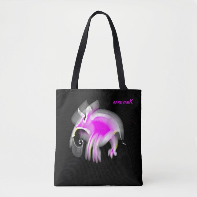 Jazzy Rosa Tecknad Aardvark Tote Shopping bag Tygkasse (Framsida)