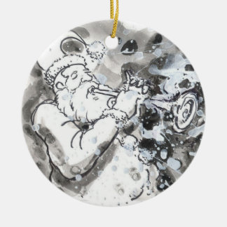 "Jazzy Santa ", Julgransprydnad Keramik