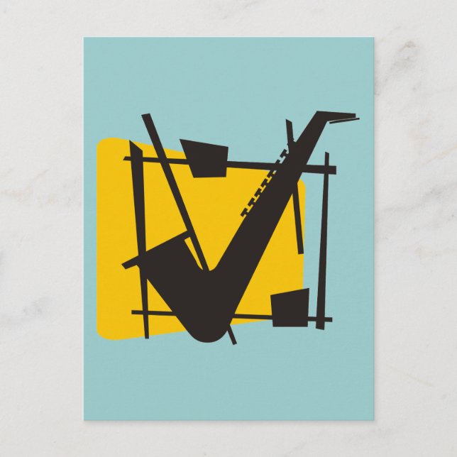 Jazzy Sax Vykort (Framsida)