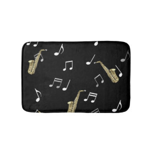 Jazzy Saxophone & Musik noter Badrumsmatta