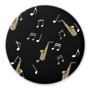 Jazzy Saxophone & Musik noter Knopp