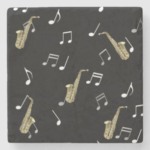 Jazzy Saxophone & Musik noter Stenunderlägg