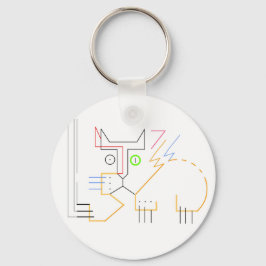 Jazzy, Skratch, Abstrakt Kattknapp - nyckelkedja Nyckelring