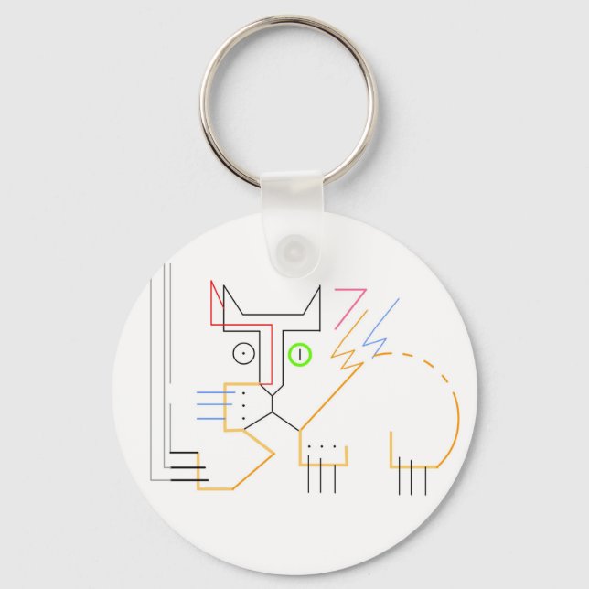 Jazzy, Skratch, Abstrakt Kattknapp - nyckelkedja Nyckelring (Framsida)