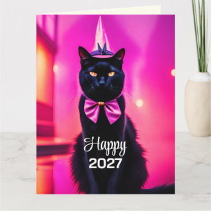 Jazzy svart katt 2027 önskar Viklad gratulations Kort