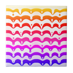 Jazzy Tropical Psychedelic Dripping Rand Kakelplatta