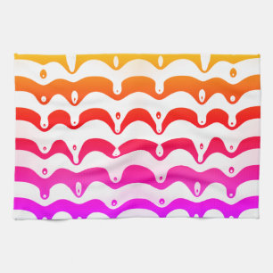 Jazzy Tropical Psychedelic Dripping Rand Kökshandduk