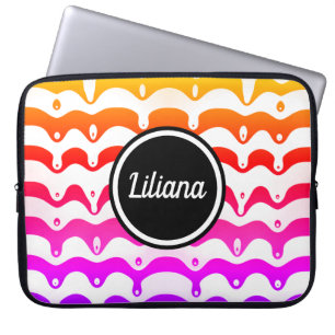 Jazzy Tropical Psychedelic Dripping Rand Laptop Fodral