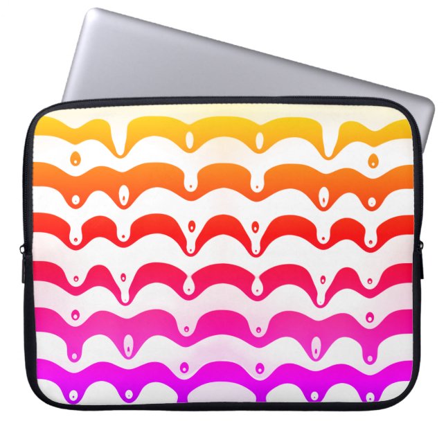 Jazzy Tropical Psychedelic Dripping Rand Laptop Fodral (Framsidan)