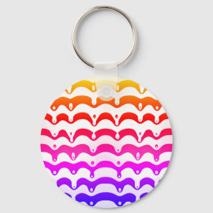 Jazzy Tropical Psychedelic Dripping Rand Nyckelring