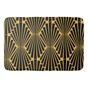 Jazzy Vintage Art Deco Black Fläkt Badrumsmatta