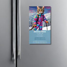 Jazzy vinterkatt - magnetiskt affärskort magnetiska visitkort