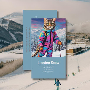 Jazzy vinterkatt - skidaffärskort visitkort
