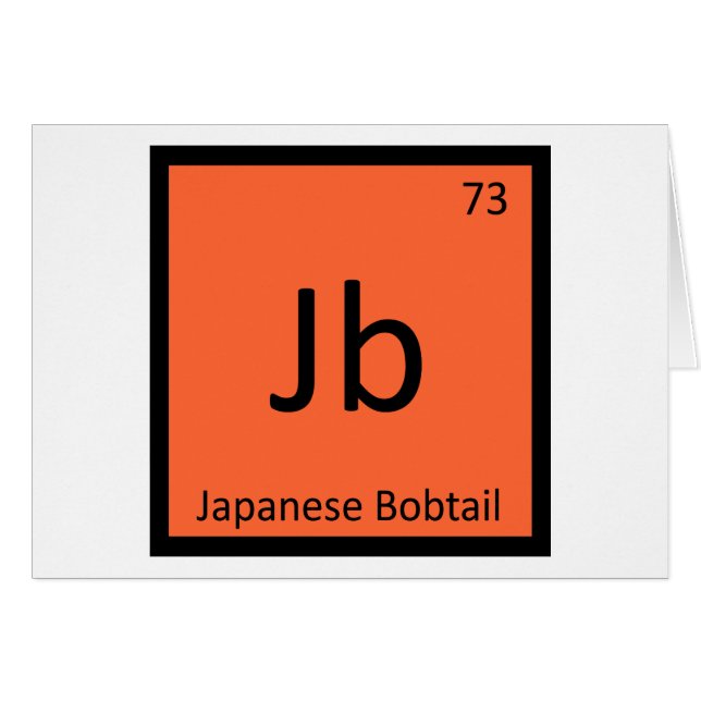 Jb - Japansk Bobtail Katt Periodiska Systemet Elem Hälsningskort (Framsidan Horizontal)
