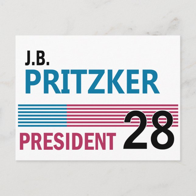 JB Pritzker 2028 Vykort (Framsida)