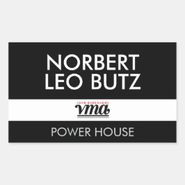 JBHS VMA Black Background med White ALL CAPS-tecke Rektangulärt Klistermärke