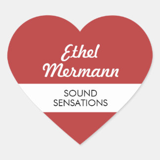 JBHS VMA Red Background med vitt skript Hjärtformat Klistermärke