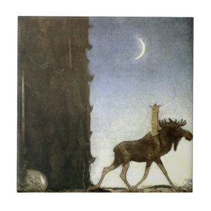 Jbleap the elk John Bauer Kakelplatta