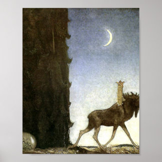 Jbleap the elk John Bauer Poster