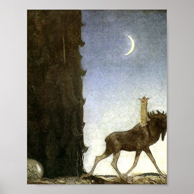 Jbleap the elk John Bauer Poster (Framsidan)