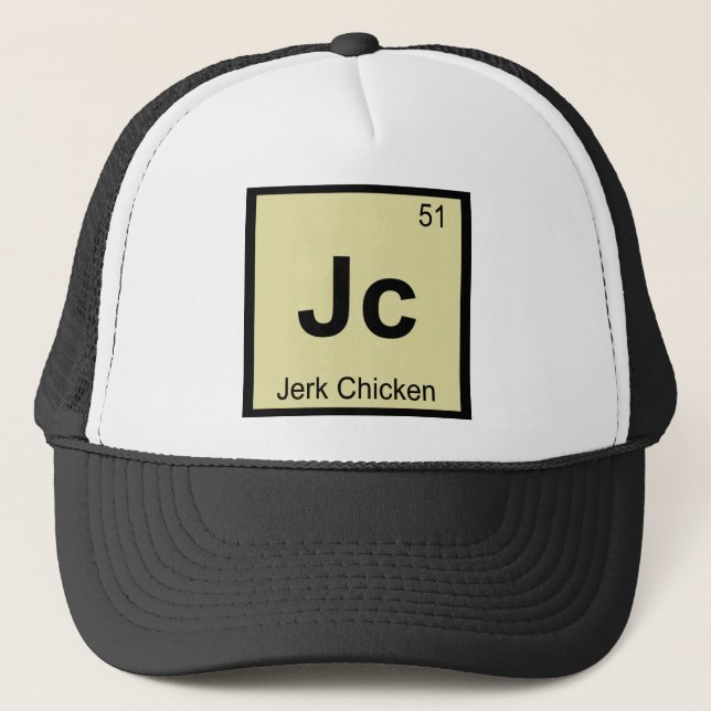 Jc - Jerk Chicken Kemisk Periodiska Systemets Symb Truckerkeps (Framsida)