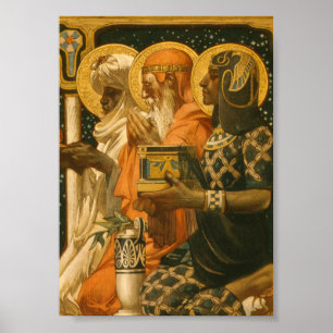 JC Leyendecker Tre vise män Vintage jul Poster