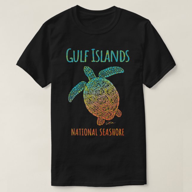 JCombs Gulf Islands National Seashore, Sea Turtle, T Shirt (Design framsida)