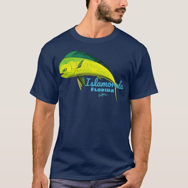 JCombs Islamorada Florida MahiMahi T Shirt (Framsida)