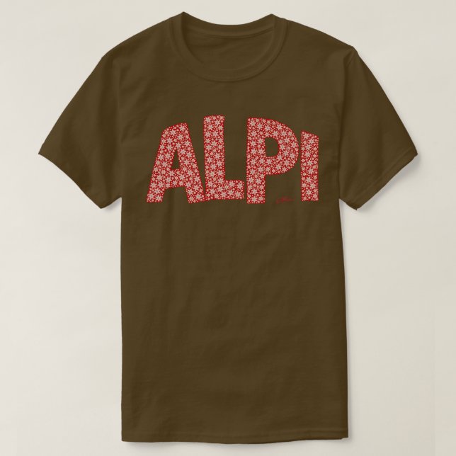 JCombs italienska Alpernor med Snö T Shirt (Design framsida)