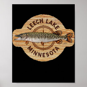 JCombs Leech Sjö Minnesota Northern Pike Fishing Poster