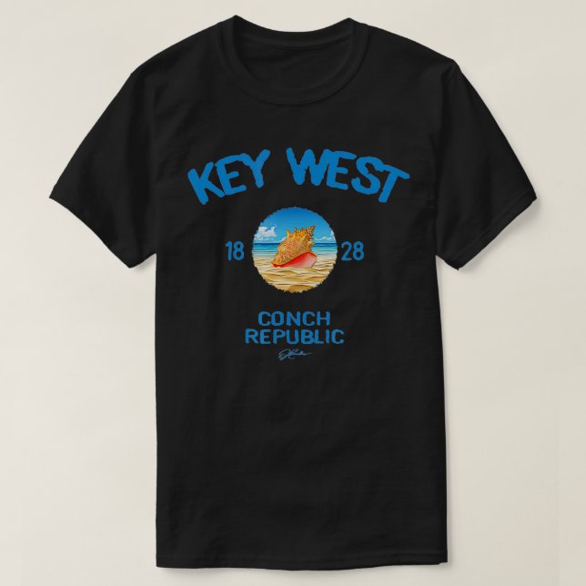 JCombs Nyckel Väster, FL, Conch Republic T Shirt (Design framsida)