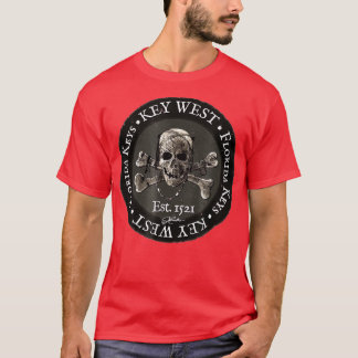 JCombs Nyckel Väster, FL, Pirat Skull och korsben T Shirt