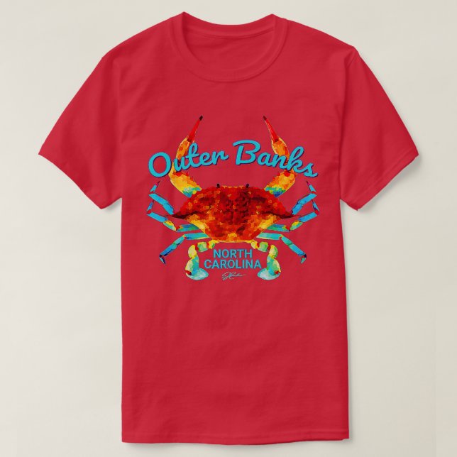 JCombs Outer Banker NC Blue Crab T Shirt (Design framsida)