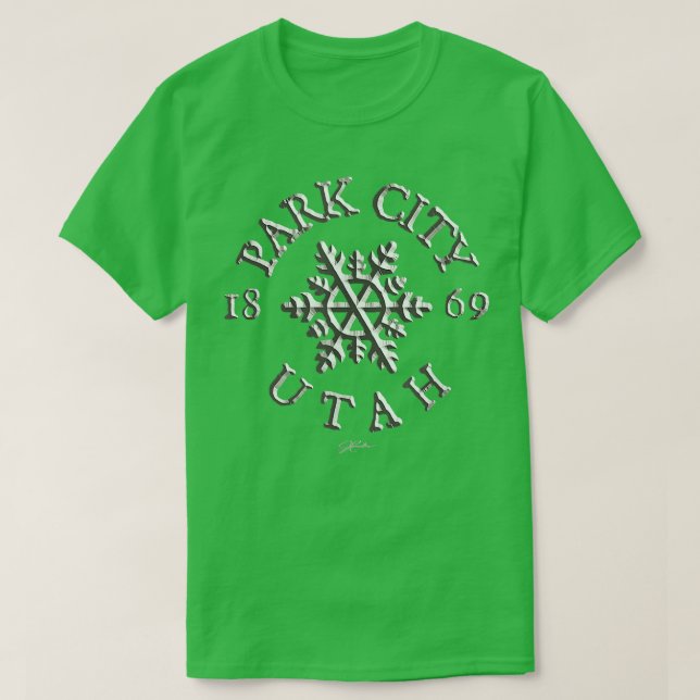 JCombs Park City, Utah, Snowflake 369 T Shirt (Design framsida)