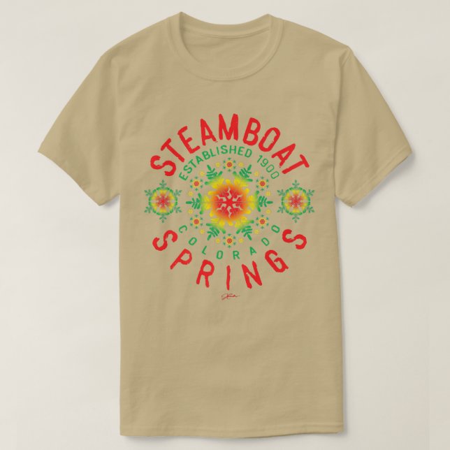 JCombs Steamboat Vår, Colorado, Snö Helgdag T Shirt (Design framsida)