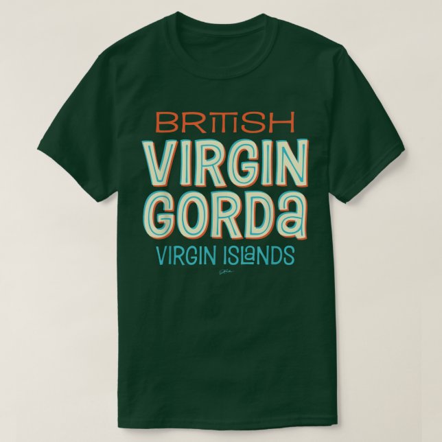 JCombs Virgin Gorda, BVI, Retro, Beach  T Shirt (Design framsida)