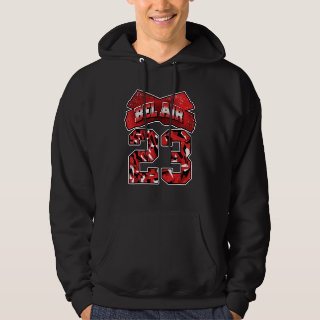 JD 4 Red Thunder Fresh Air Number 23 Red Thunder 4 Hoodie (Framsida)