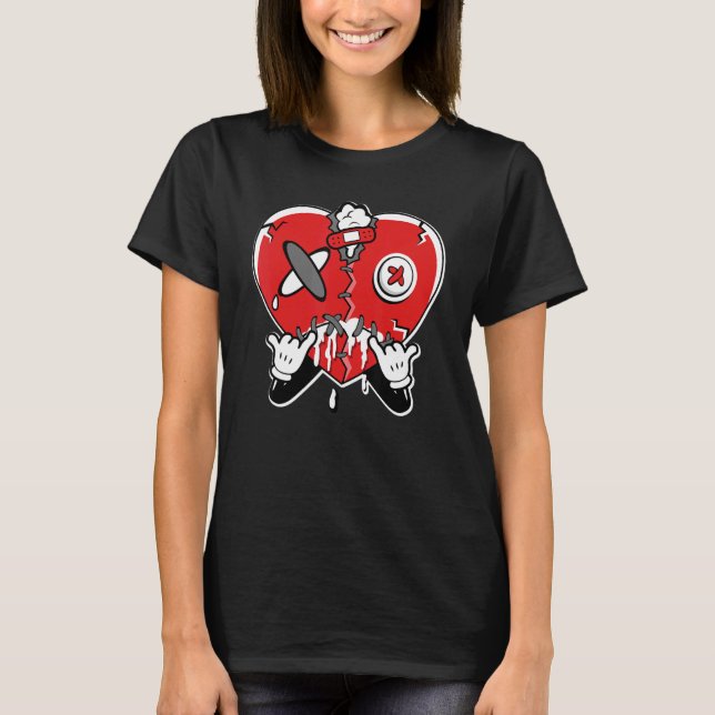 JD 4 Red Thunder Heart Crying  Red Thunder 4s Matc T Shirt (Framsida)